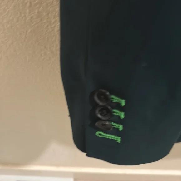 Forest green suit 46R wool blend - Picture 4 of 11